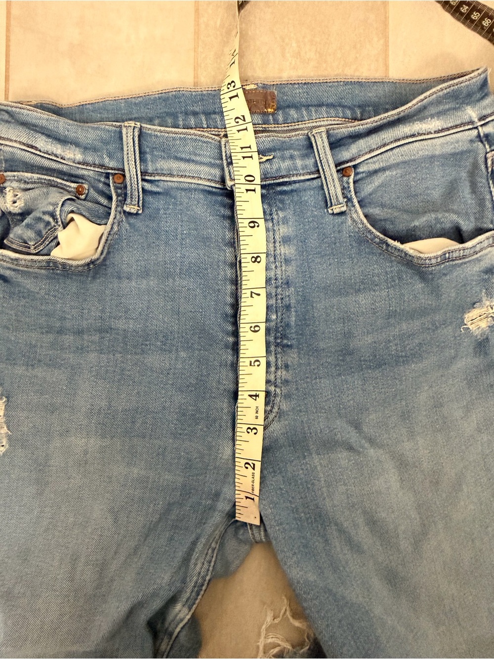MOTHER The Tripper Ankle Fray Play Like a Pirate Blue Size 30 - Picture 13 of 13
